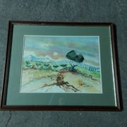 Tableau , aquarelle paysage provencal