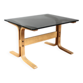 Table basse scandinave vintage en verre 1960 Ingmar Relling