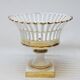 Coupe Sur Piédouche Corbeille Ajourée Porcelaine Blanc Et Or Restauration E