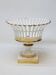 Bowl on Pedestal Openwork Basket White and Gold Porcelain Restoration E