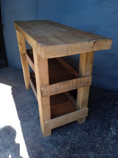 Old solid wood workbench furniture