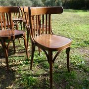 Lot de 11 chaises bistrot en bois courbé vintage