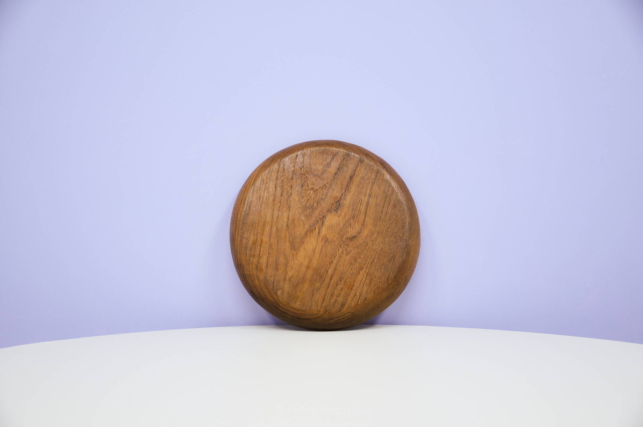 vintage teak round snack bowl