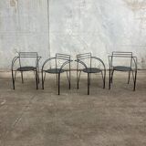 Set of 4 silver moon armchairs by Pascal Mourgue for Fermob