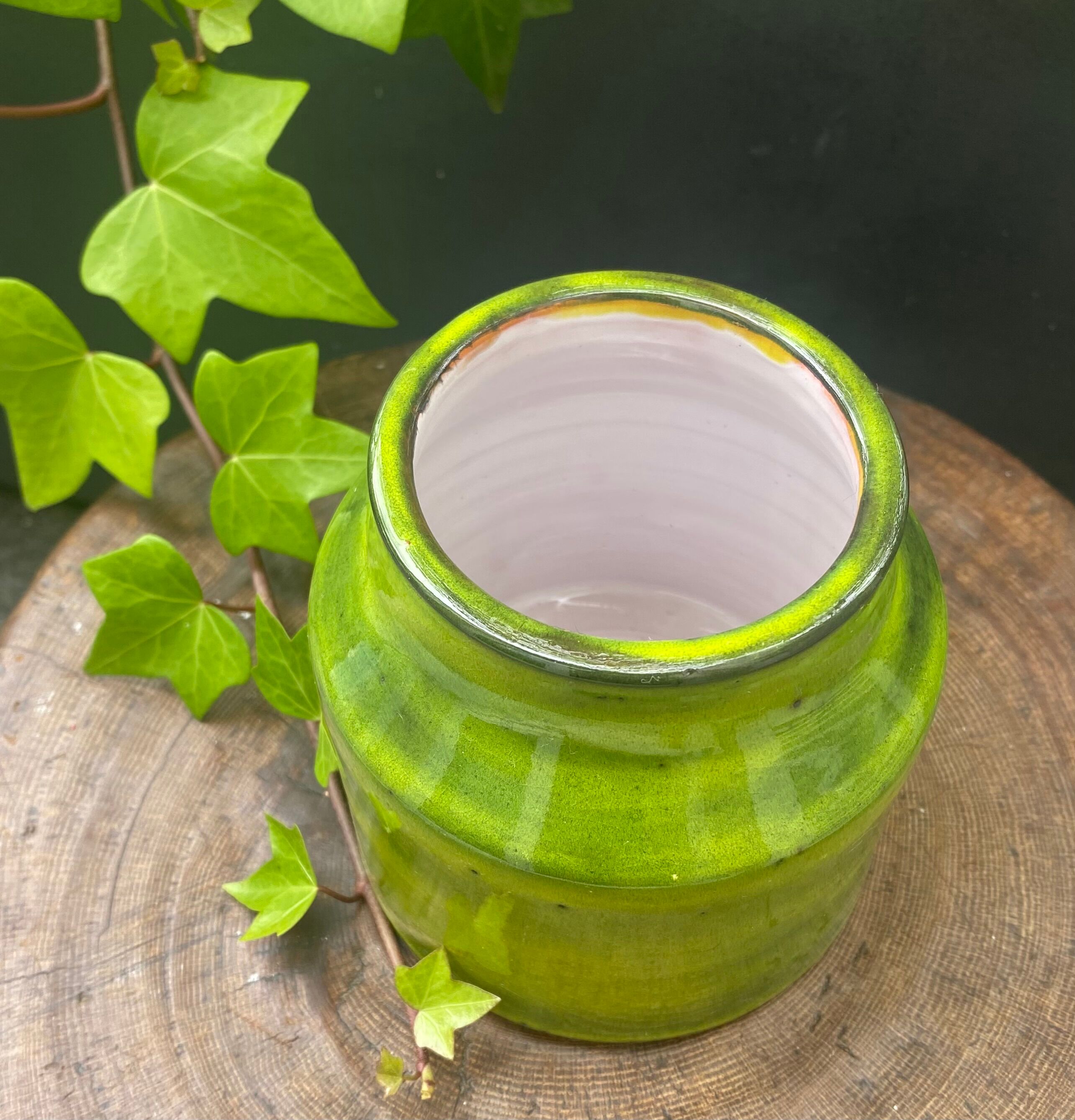 Mado Jolain's tea pot in green glazed ceramic