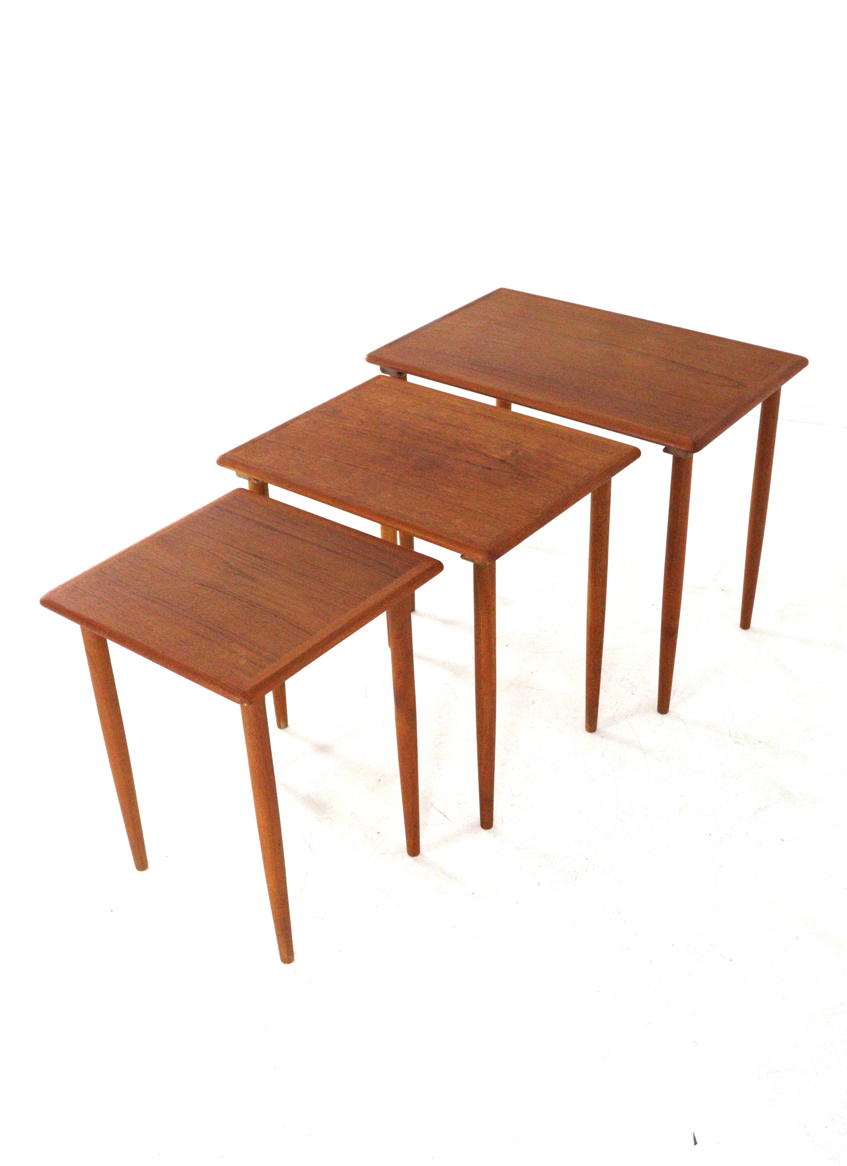 Set of 3 danish nesting tables - danish mid century modern design