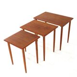 Set of 3 danish nesting tables - danish mid century modern design