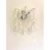 Set of Two Transparent “Ricci” Murano Glass Wall Sconces in Mazzega Style