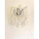 Set of Two Transparent “Ricci” Murano Glass Wall Sconces in Mazzega Style