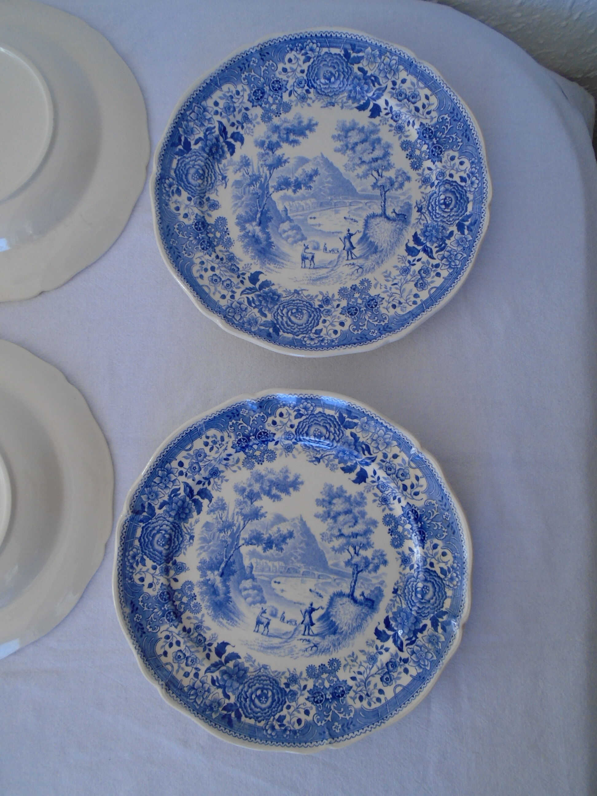 Set de 6 assiettes 1 ravier Villeroy & bBoch Burgenland décor bleu faience