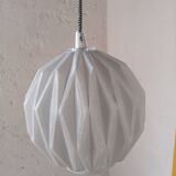 Vintage origami glass globe pendant light