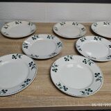 1900 1905 set of 7 earthenware plates Badonviller France Cherry model
