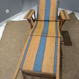 Old rattan and bamboo lounge chair in 1920