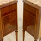 Pair of marquetry bedside tables decorated in marble façade Brèche d'Aleppo. Ref Toulouse.