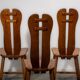 De Puydt brutalist dining chairs in solid oak. Circa 1970.
