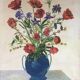 Tableau bouquet de coquelicots et bleuets