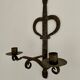 Brutalist wrought iron wall candle holder