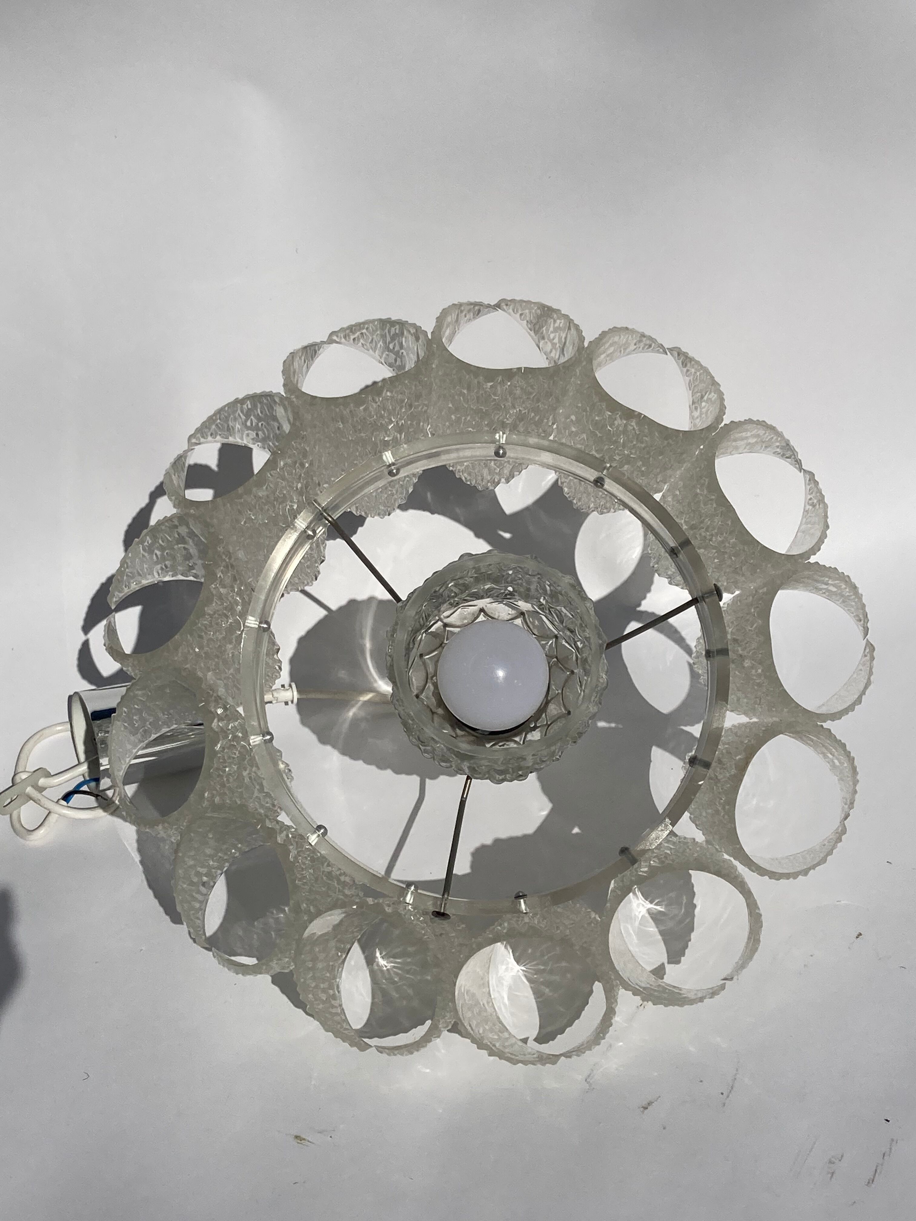 Acrylic ice glass chandelier, Germany 1970s