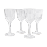 4 verres à pied ciselés
