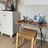 Vintage folding desk in wood and metal – 1960s