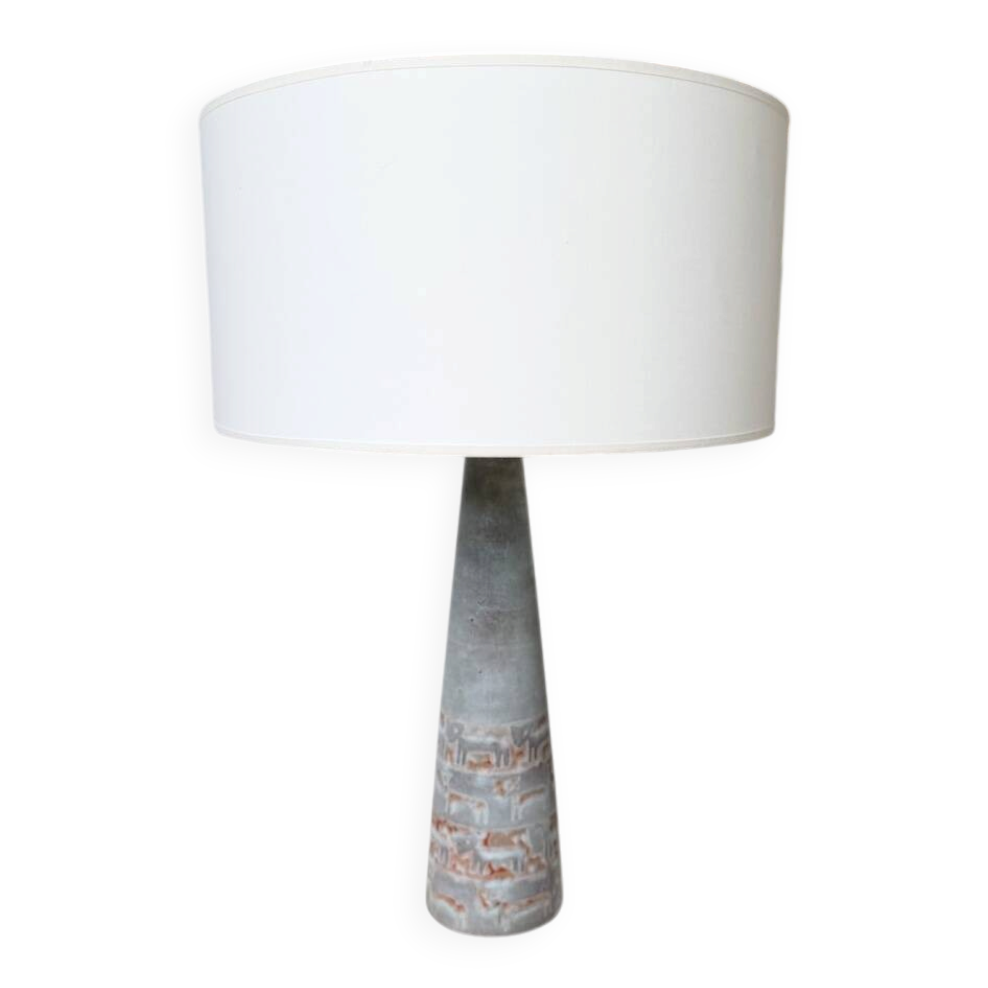 Lampe de table céramique bleue style 1950