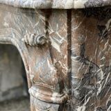 Louis XV Style Fireplace In Grey Marble Of the Ardennes