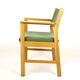 Fauteuil en chêne et velours années 60