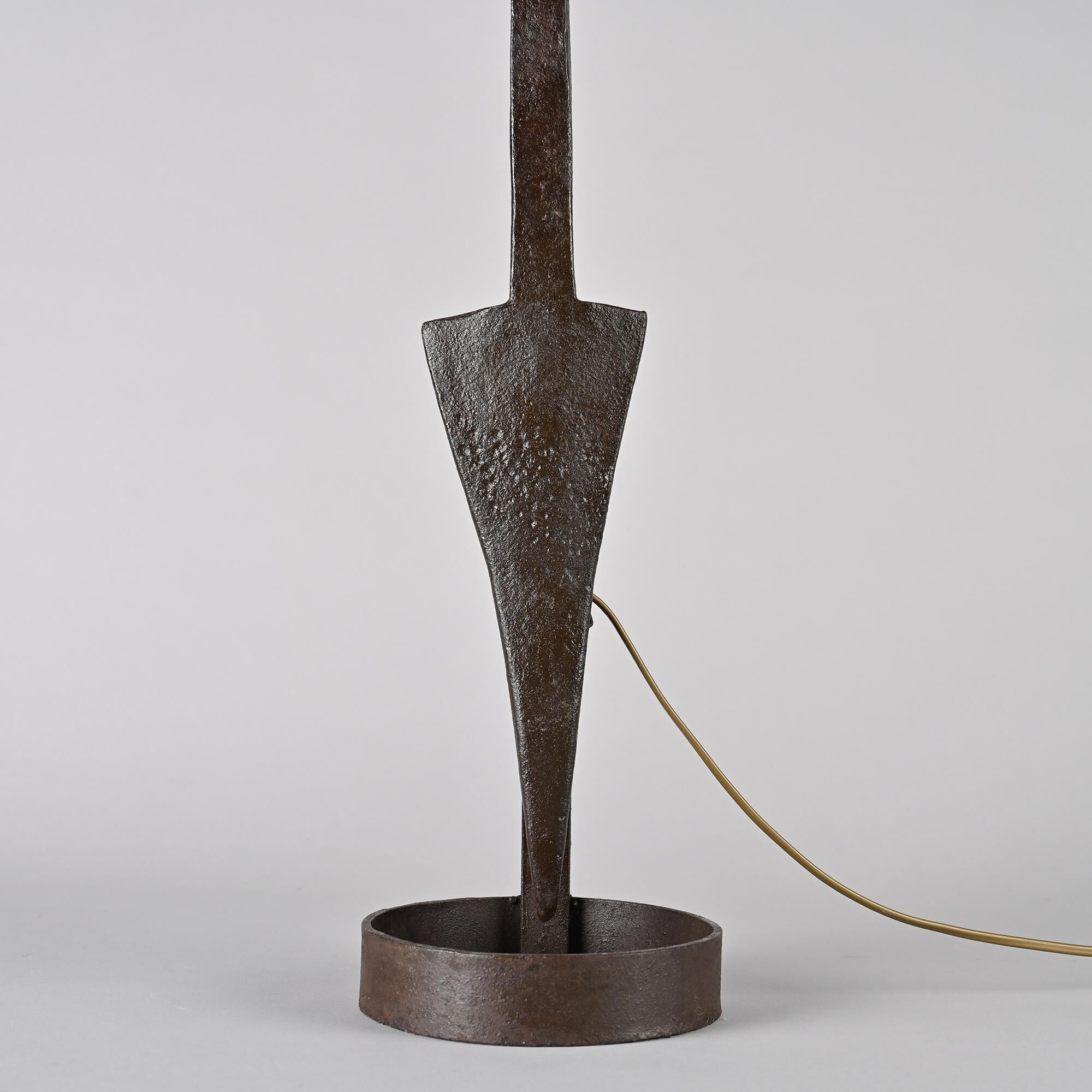 Grande lampe en fer forgé de Léopold Gest, années 1970