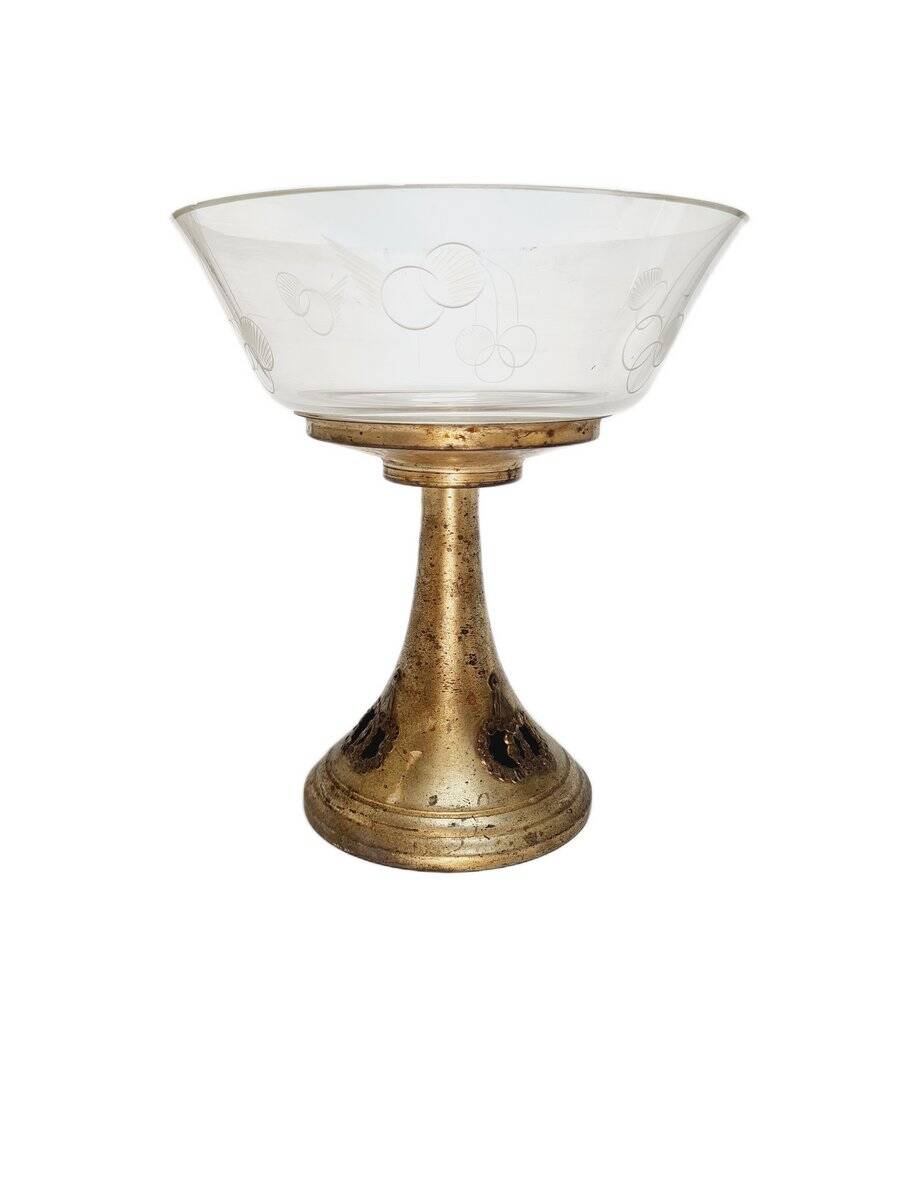 Bol Art Nouveau sur pied, Tchécoslovaquie, années 1900.