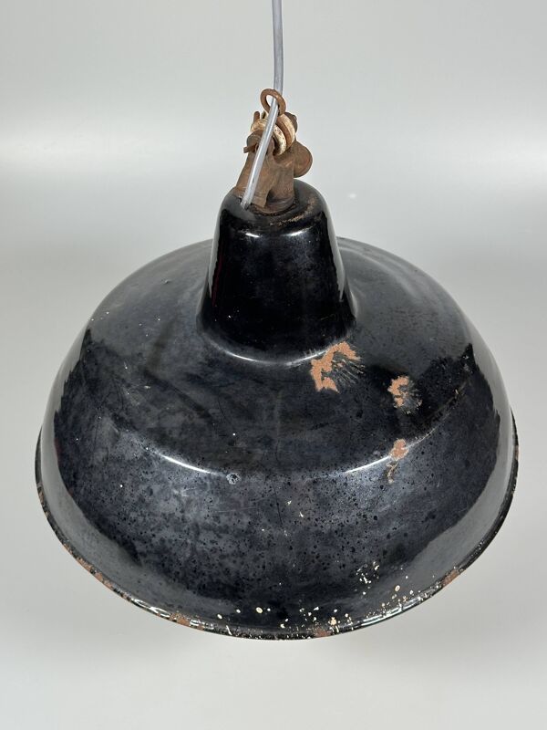 1930s/1940s Ceiling Lamp Industrial Lamp Enamel Loft Metal Bauhaus Design