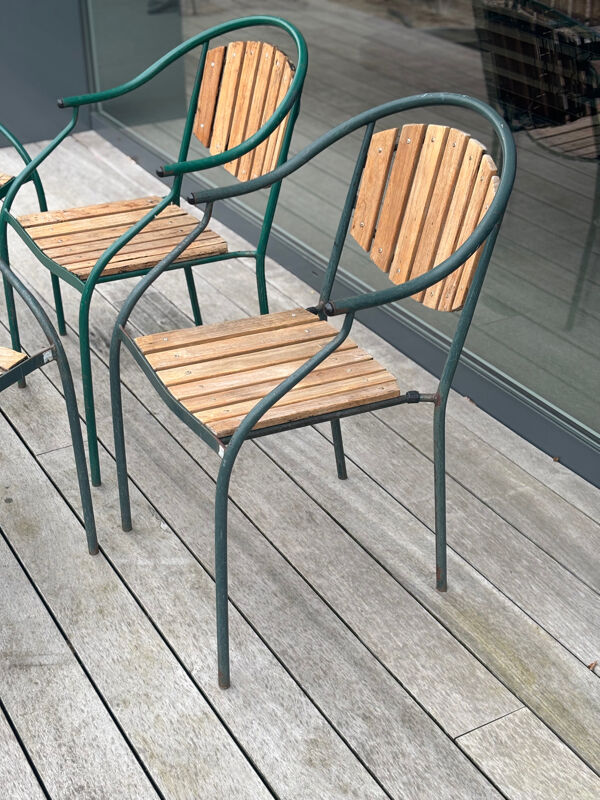 4 chaises de jardin / bistro par Lothar, 50s