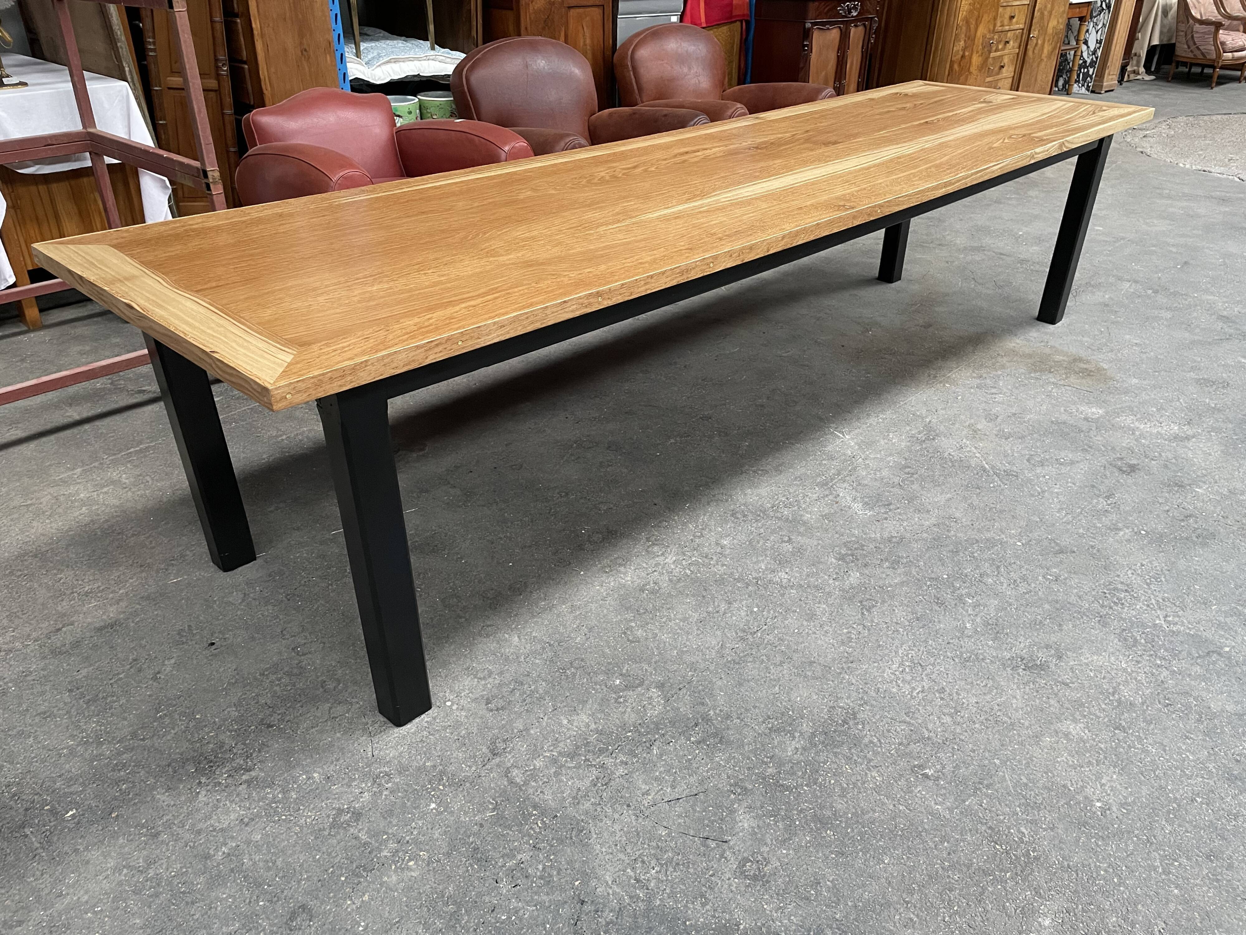 Restored oak farmhouse table of 3 meters