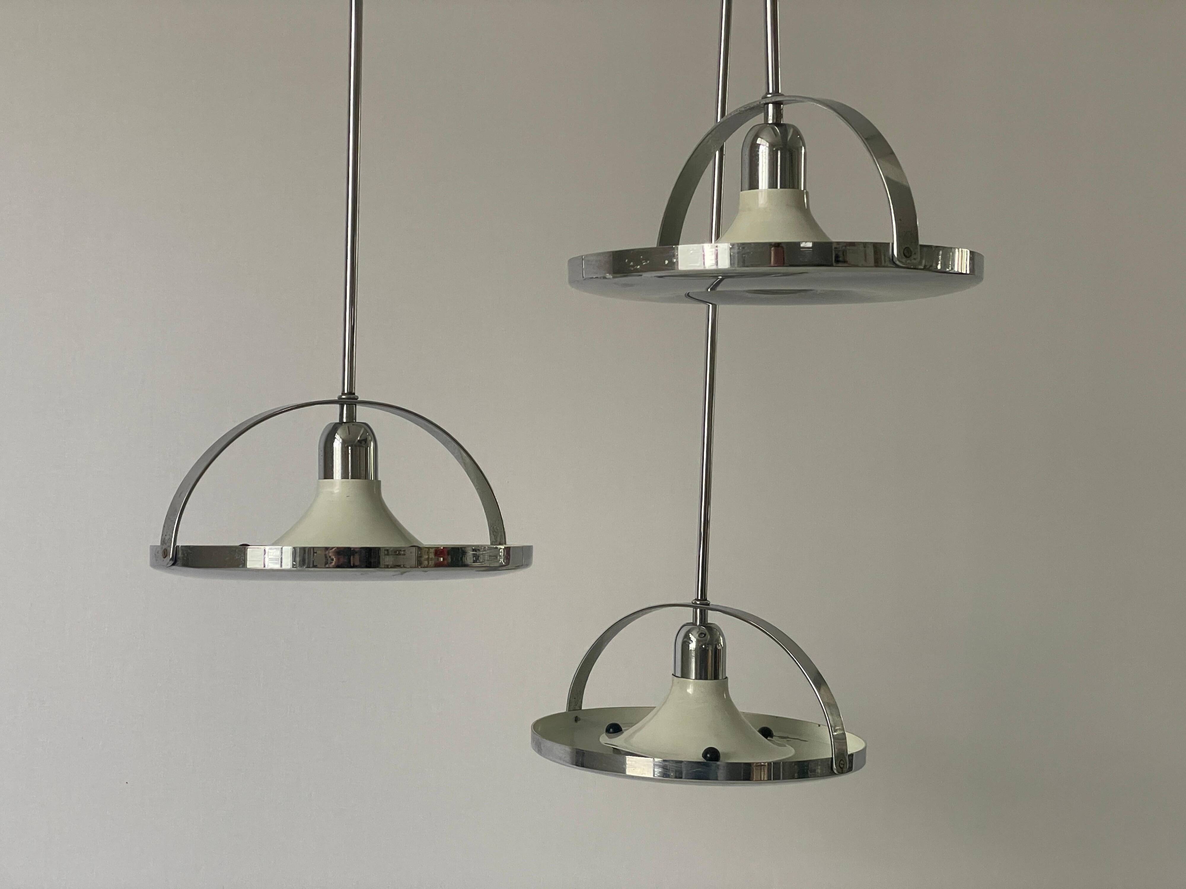 Mid-century modern triple shade ceiling light by Reggiani, 1960s, Italy.