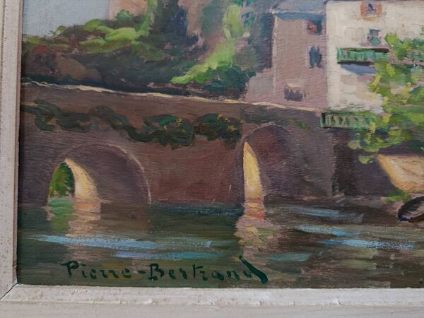 Huile sur panneau bois chateau de clisson 44 de pierre bertrand, cadre 1940