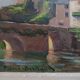 Oil on wood panel CHATEAU DE CLISSON 44 by PIERRE BERTRAND, frame 1940