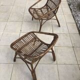 Pair of rattan armchairs
