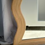 Zigzag rattan foot mirror H:182cm