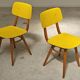 Pair of Ton Bystrice Thonet chairs in wood and yellow molded plastic