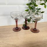 Set of 3 stemmed glasses