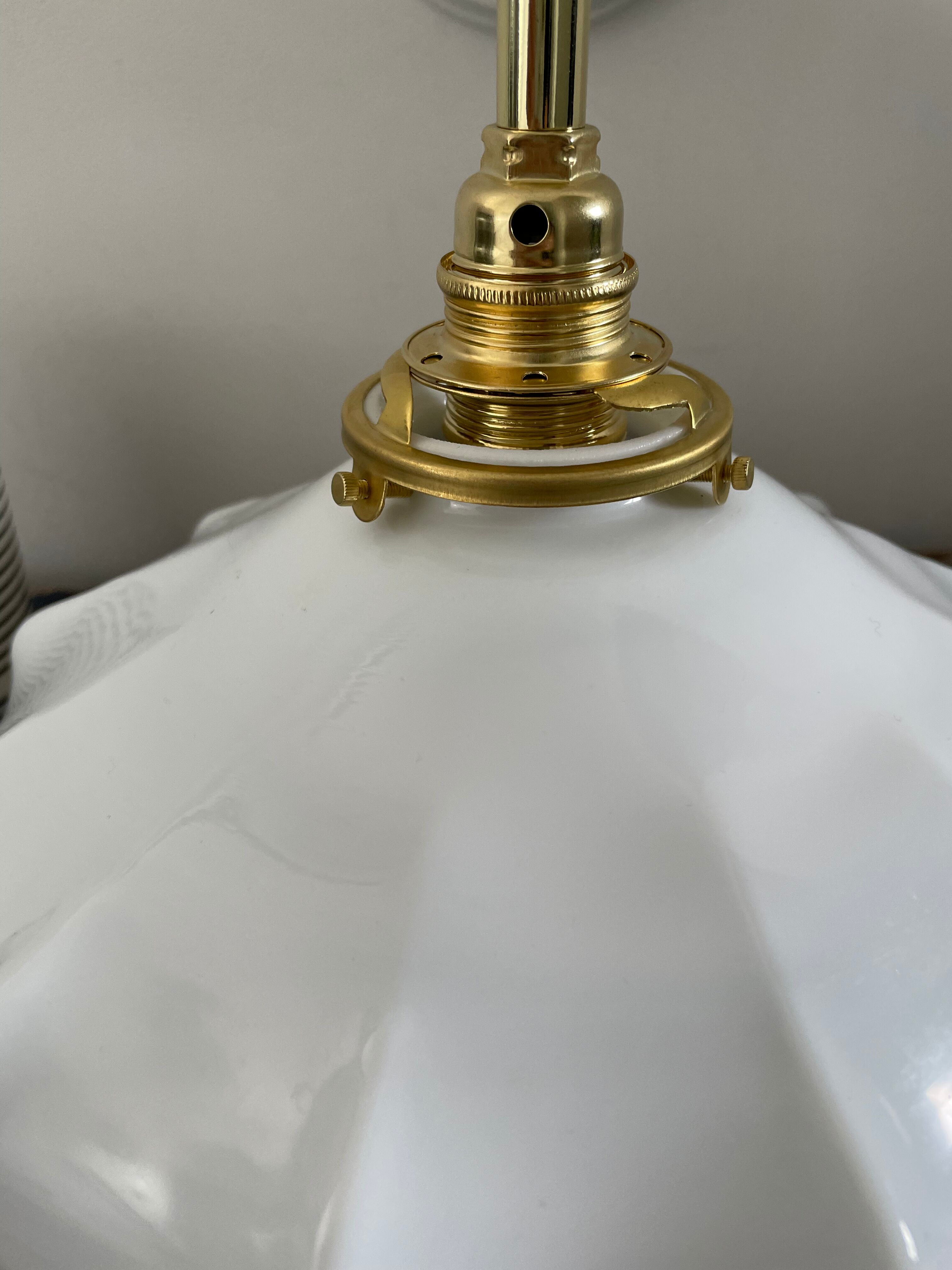 Vintage white opaline wall lamp