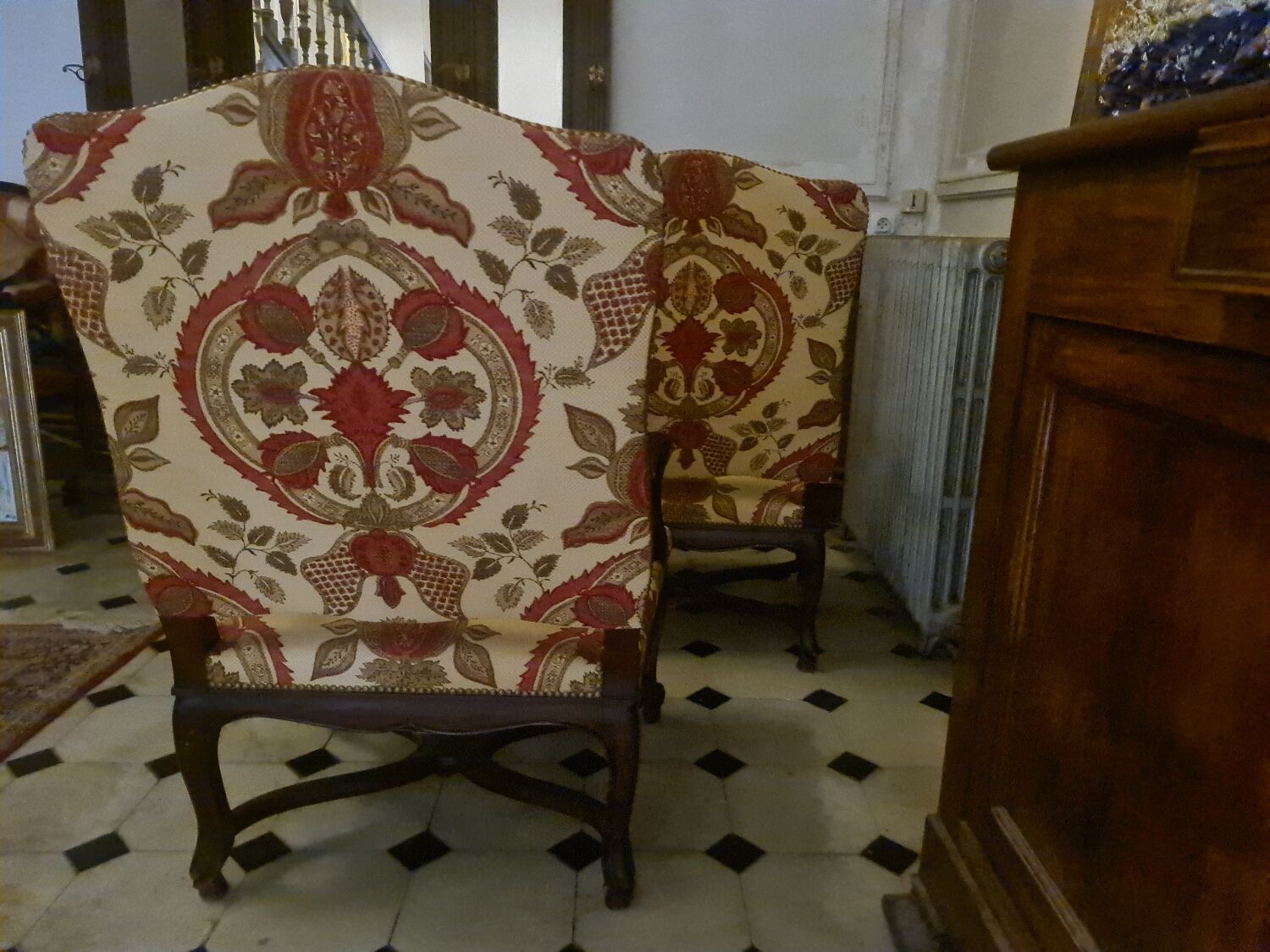 Pair of armchairs regence style nineteenth