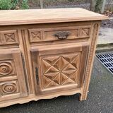 Brutalist art deco diamond point sideboard 198cm