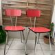 Pair of raspberry formica chairs