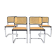 Set of Four Mid-Century Modern Italian Marcel Breuer B32 Cesca Chairs, 70s