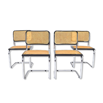 Set of Four Mid-Century Modern Italian Marcel Breuer B32 Cesca Chairs, 70s