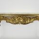 Coffee table with brass structure and marble top. 60s