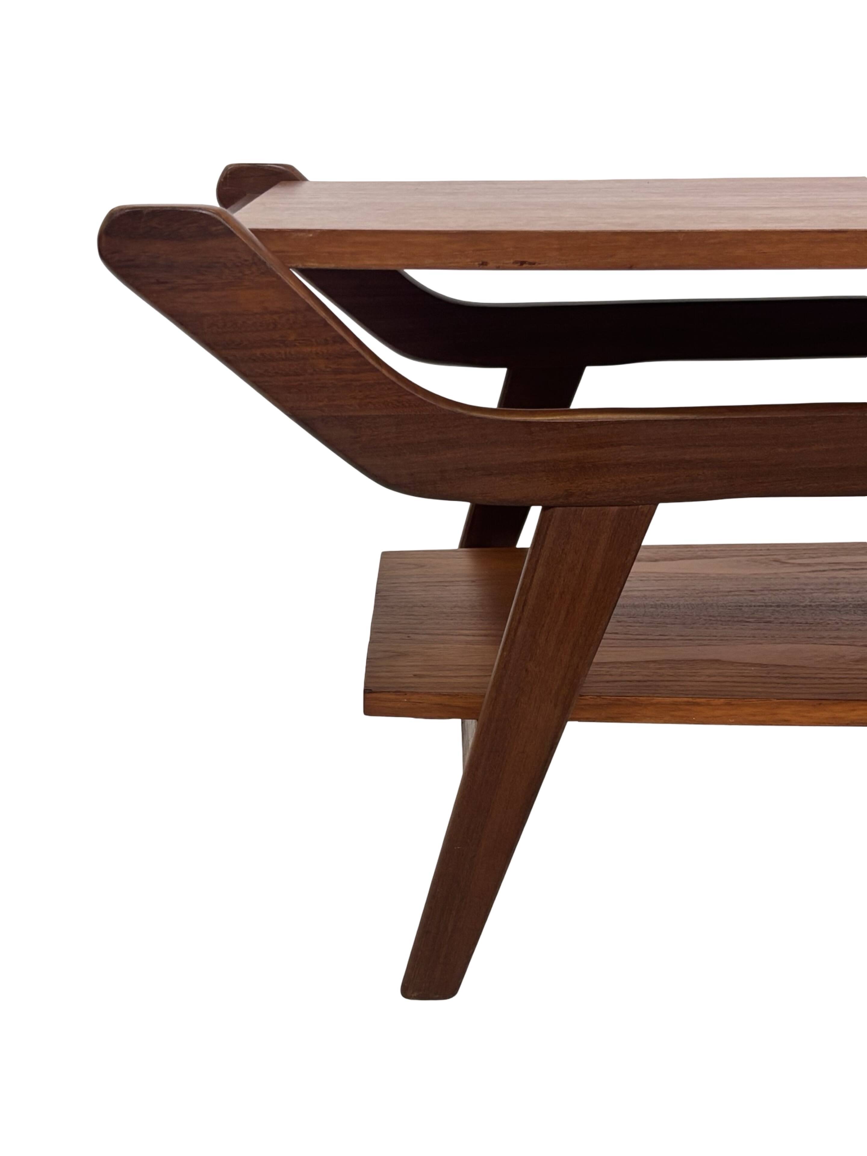 Vintage coffee table teak veneer 1960s design