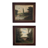 Pair of classic antique paintings