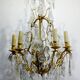 12-light bronze and crystal cage chandelier