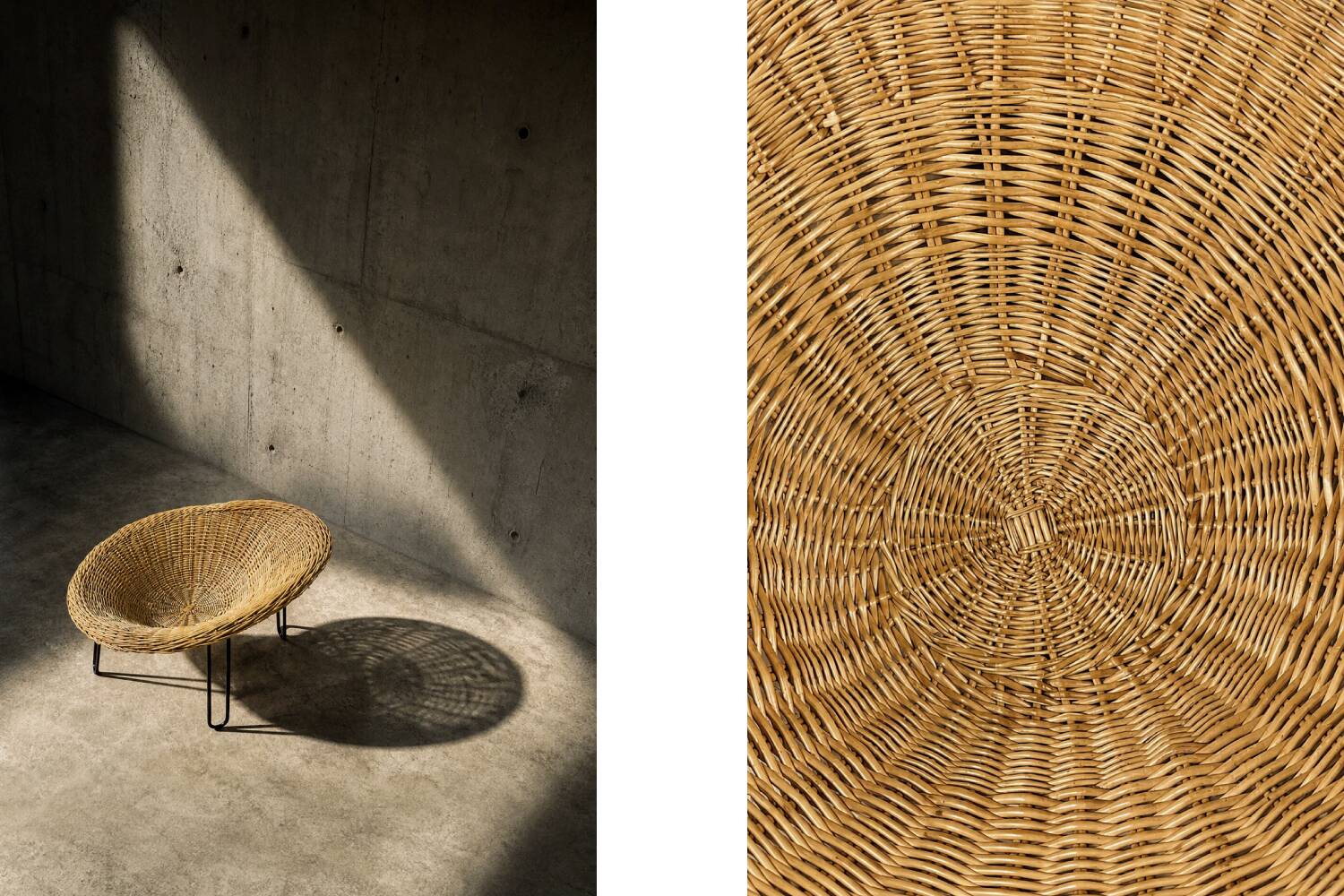 Vintage Mid-Century Italian Modern Boho Rattan Spherical Bowl Chair, 1950s